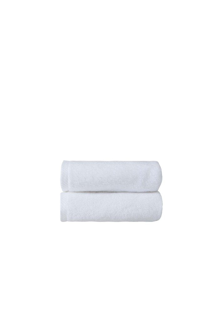 Set of Two White Turkish Cotton 16" X 30" Hand Towels