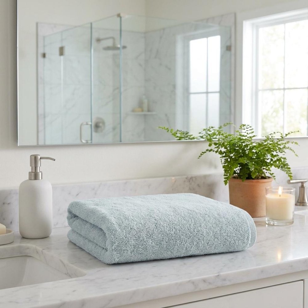 Set of Two White Turkish Cotton 16" X 30" Hand Towels