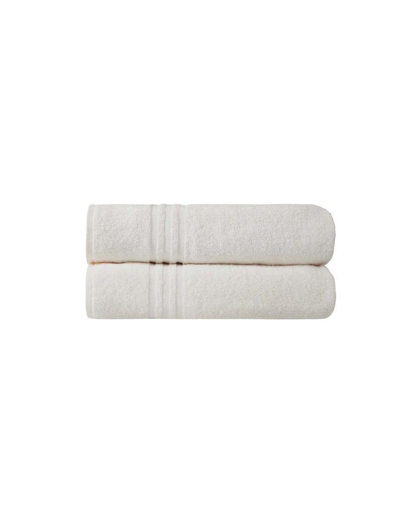 Set of Two White Turkish Cotton 35" X 66" Bath Sheet