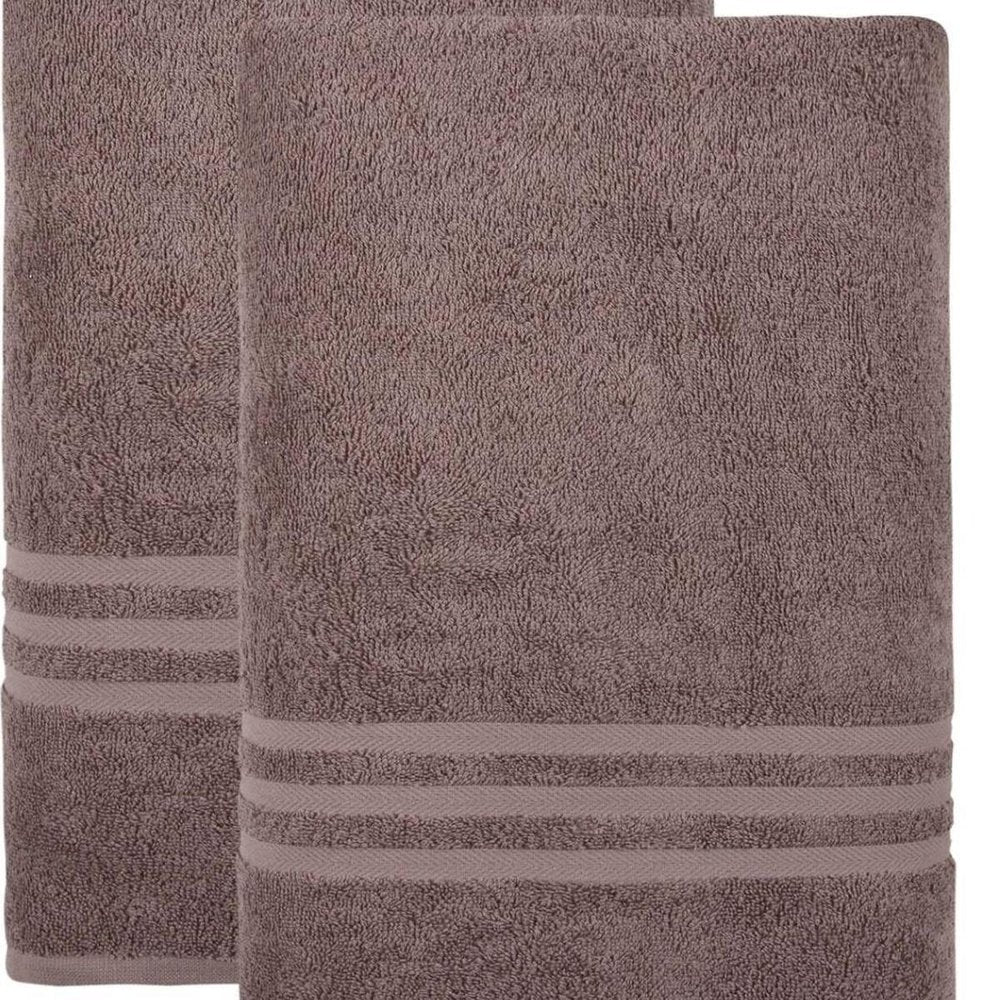 Set of Two White Turkish Cotton 35" X 66" Bath Sheet