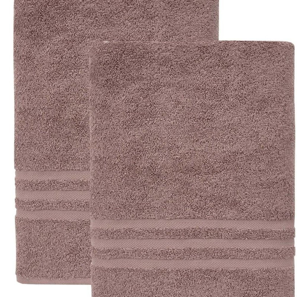 Set of Two White Turkish Cotton 27" X 54" Bath Towels