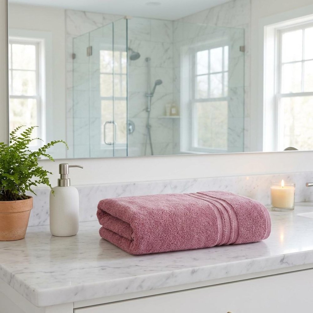 Set of Two White Turkish Cotton 35" X 66" Bath Sheet