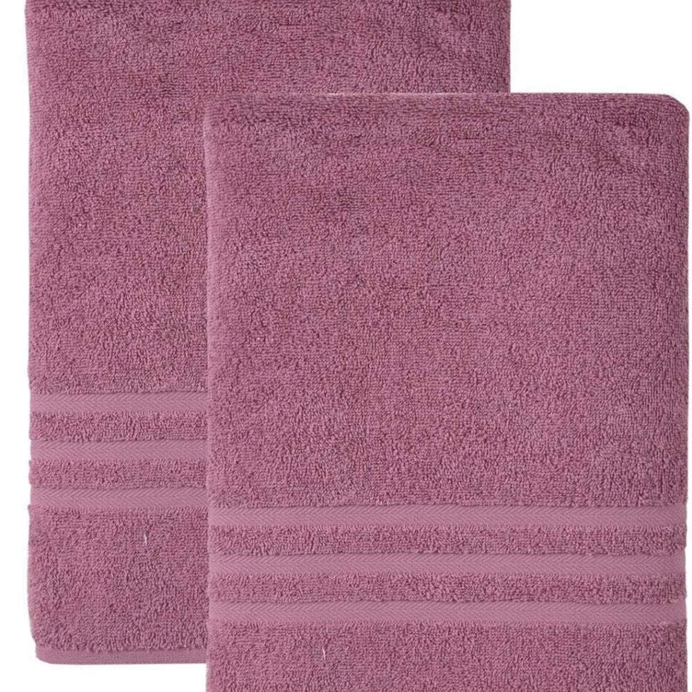 Set of Two White Turkish Cotton 27" X 54" Bath Towels