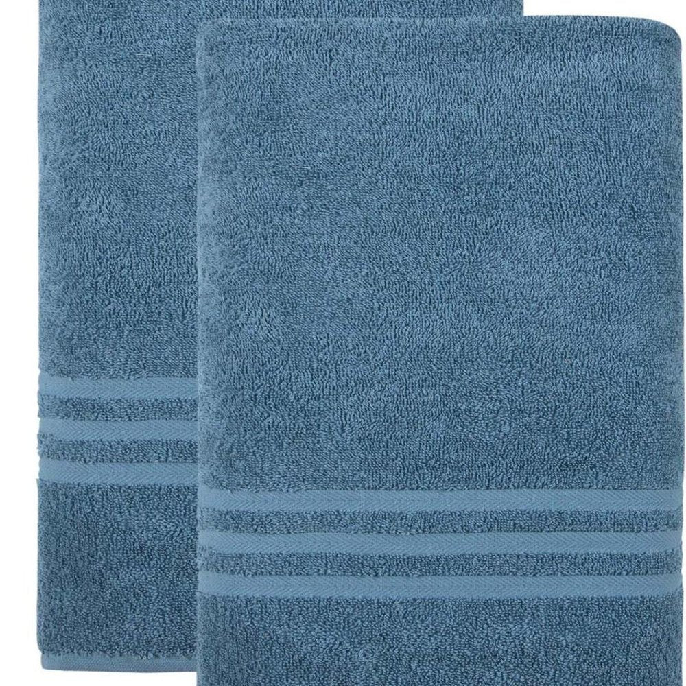 Set of Two White Turkish Cotton 35" X 66" Bath Sheet