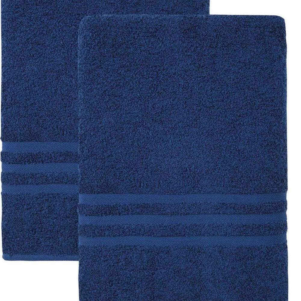 Set of Two White Turkish Cotton 27" X 54" Bath Towels