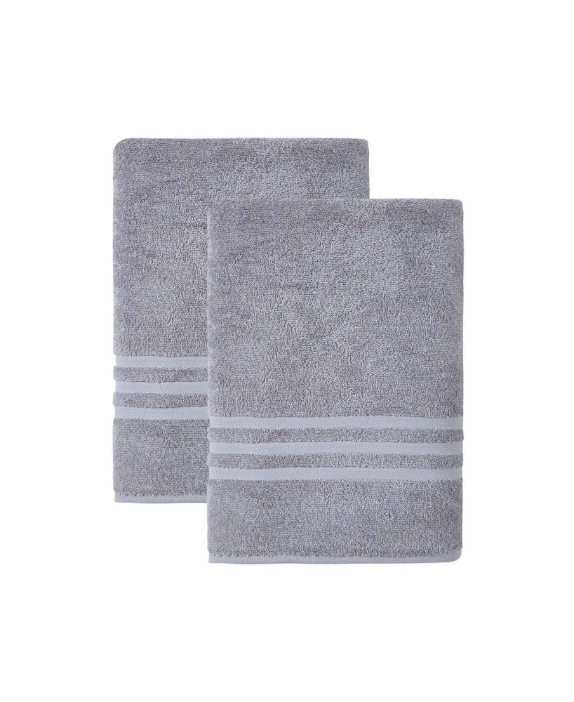 Set of Two White Turkish Cotton 27" X 54" Bath Towels