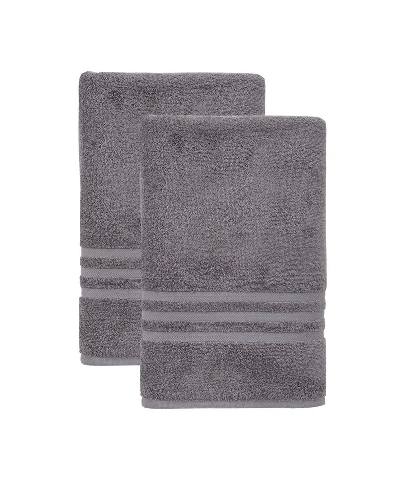 Set of Two White Turkish Cotton 35" X 66" Bath Sheet