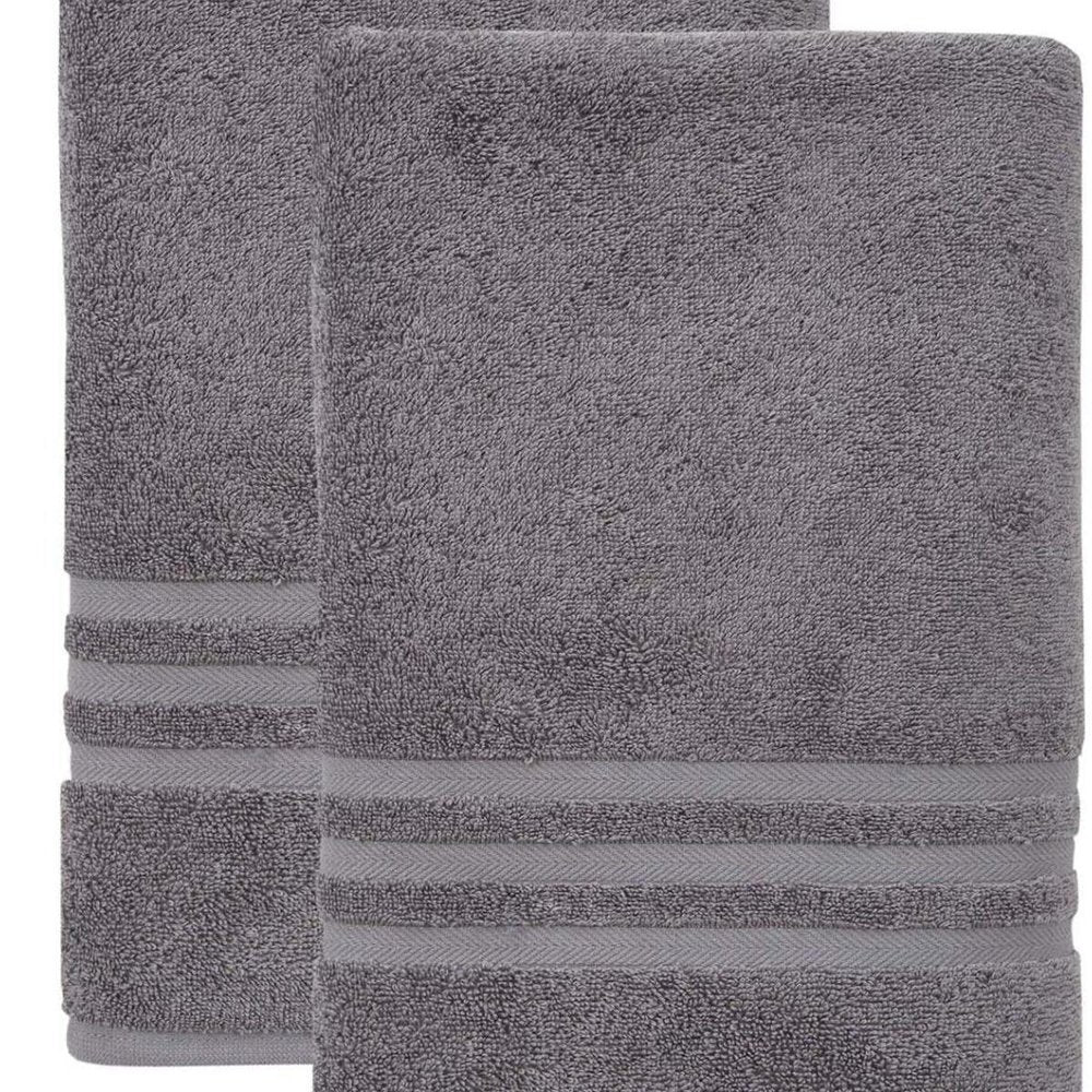 Set of Two White Turkish Cotton 35" X 66" Bath Sheet