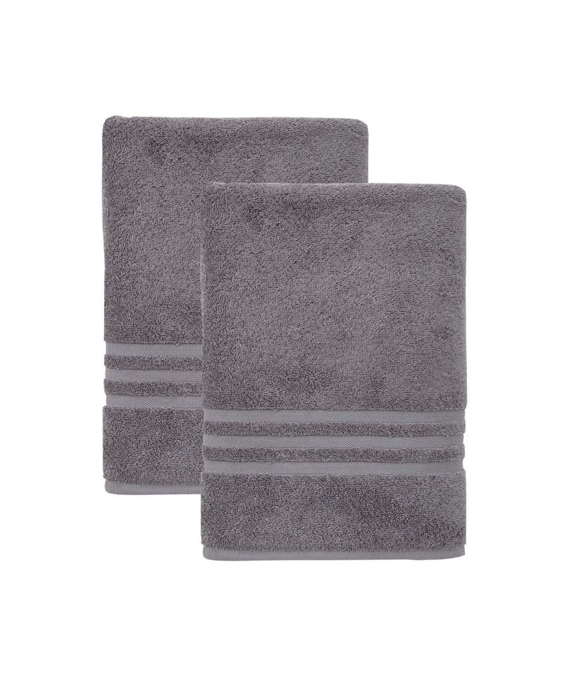 Set of Two White Turkish Cotton 27" X 54" Bath Towels