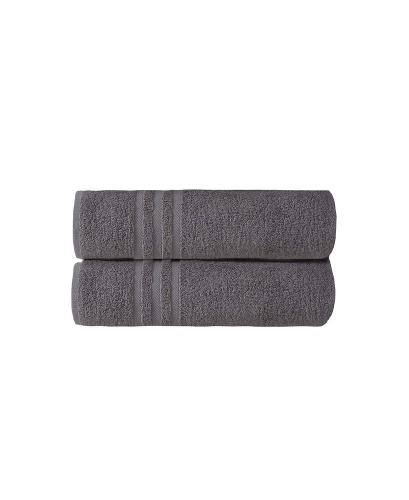 Set of Two White Turkish Cotton 27" X 54" Bath Towels