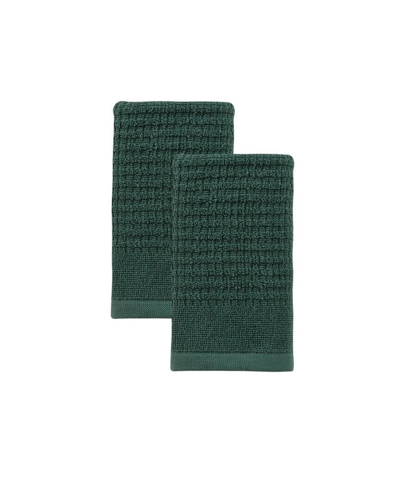 Set of Two White Polka Dots Turkish Cotton 16" X 30" Hand Towels