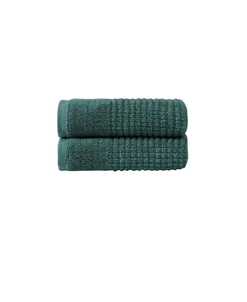 Set of Two White Polka Dots Turkish Cotton 16" X 30" Hand Towels