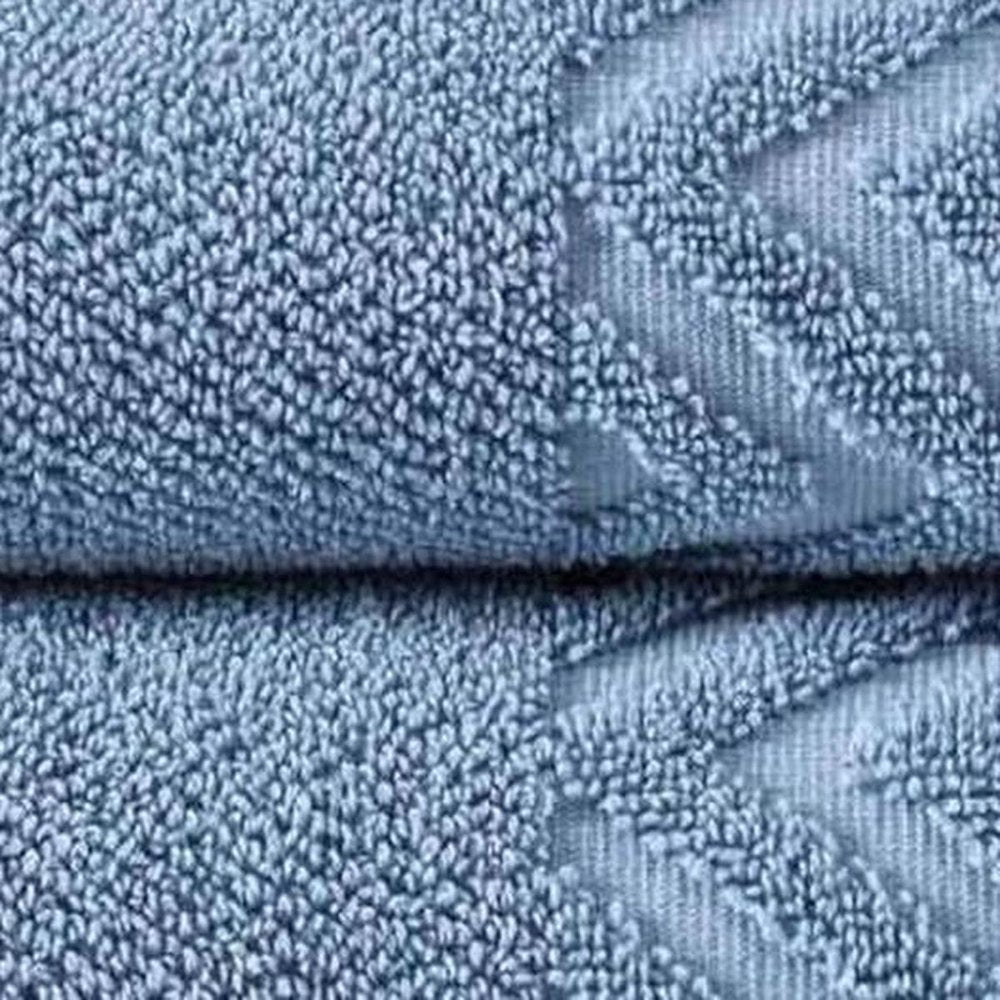 Set of Four White Geometric Turkish Cotton 27" X 54" Hand Towels