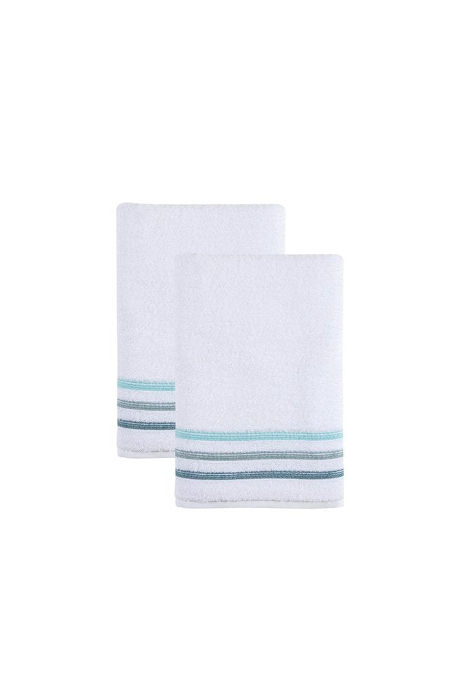 Set of Two White Turkish Cotton 27" X 54" Bath Towels