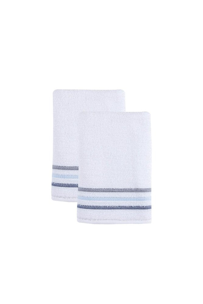 Set of Two White Turkish Cotton 27" X 54" Bath Towels