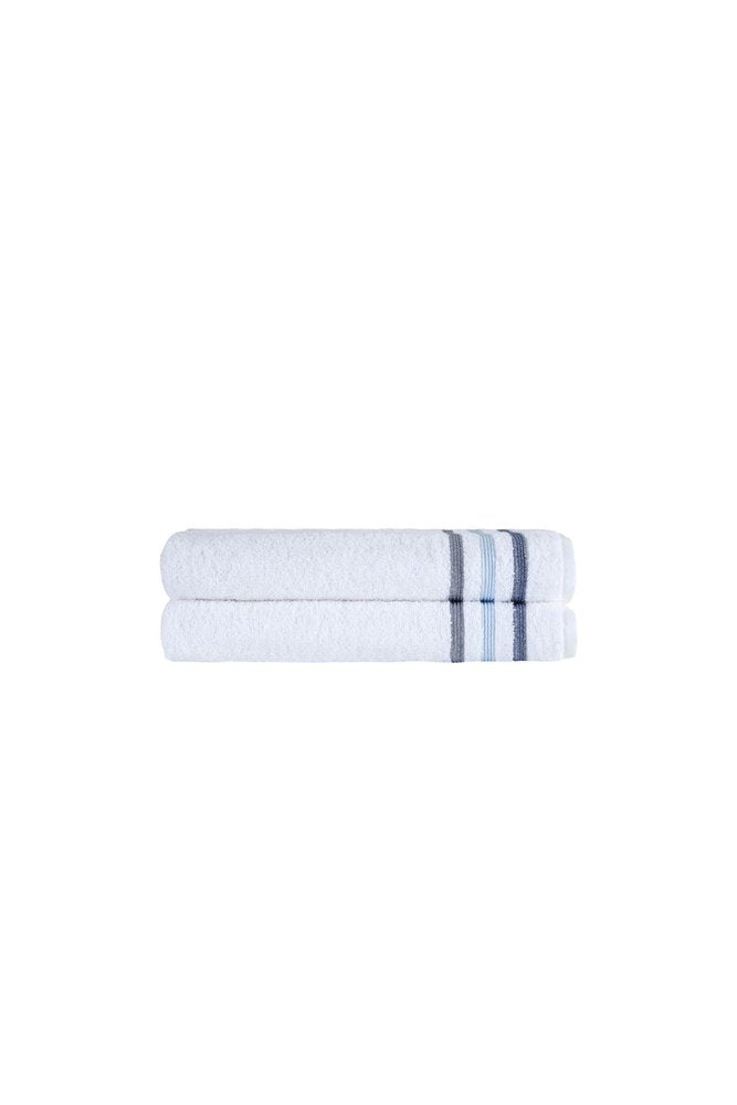 Set of Two White Turkish Cotton 27" X 54" Bath Towels