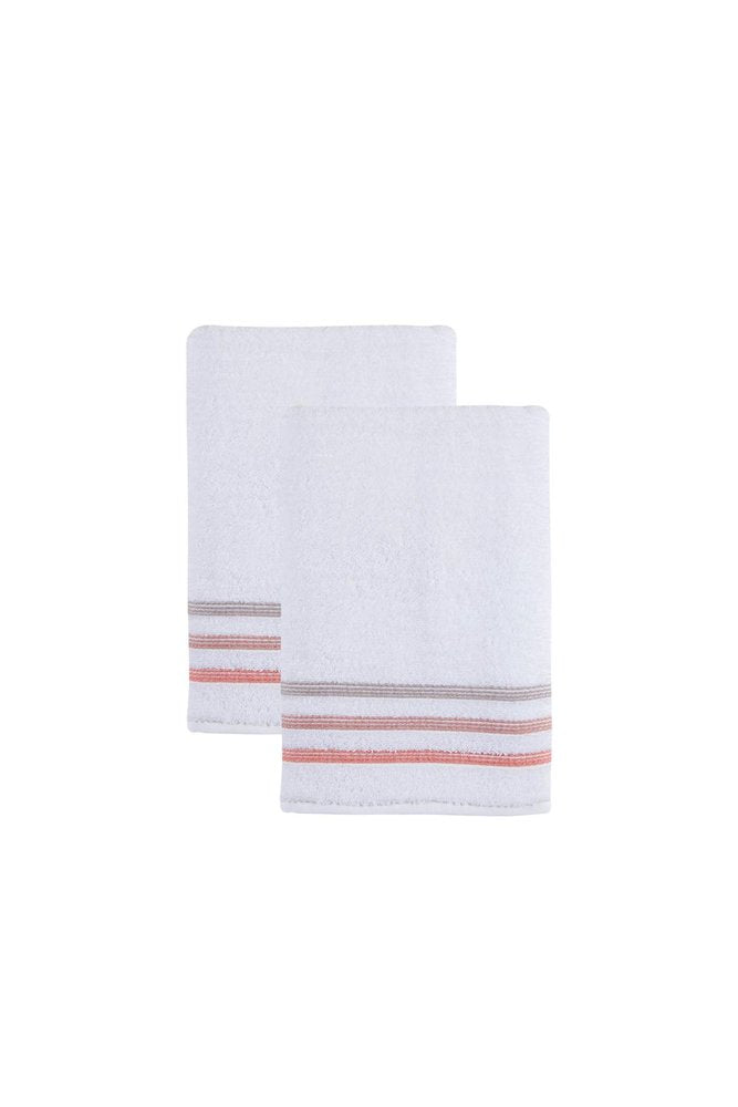 Set of Two White Turkish Cotton 27" X 54" Bath Towels