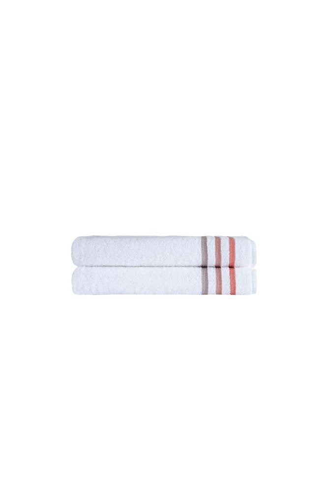 Set of Two White Turkish Cotton 27" X 54" Bath Towels