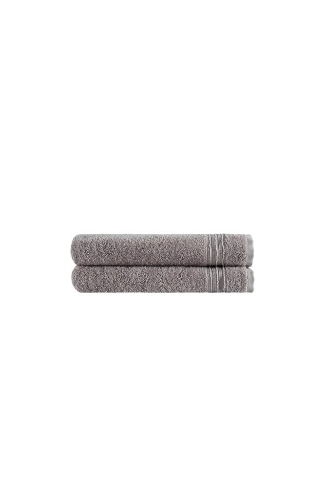 Set of Two Light Brown Turkish Cotton 27" X 54" Bath Towels