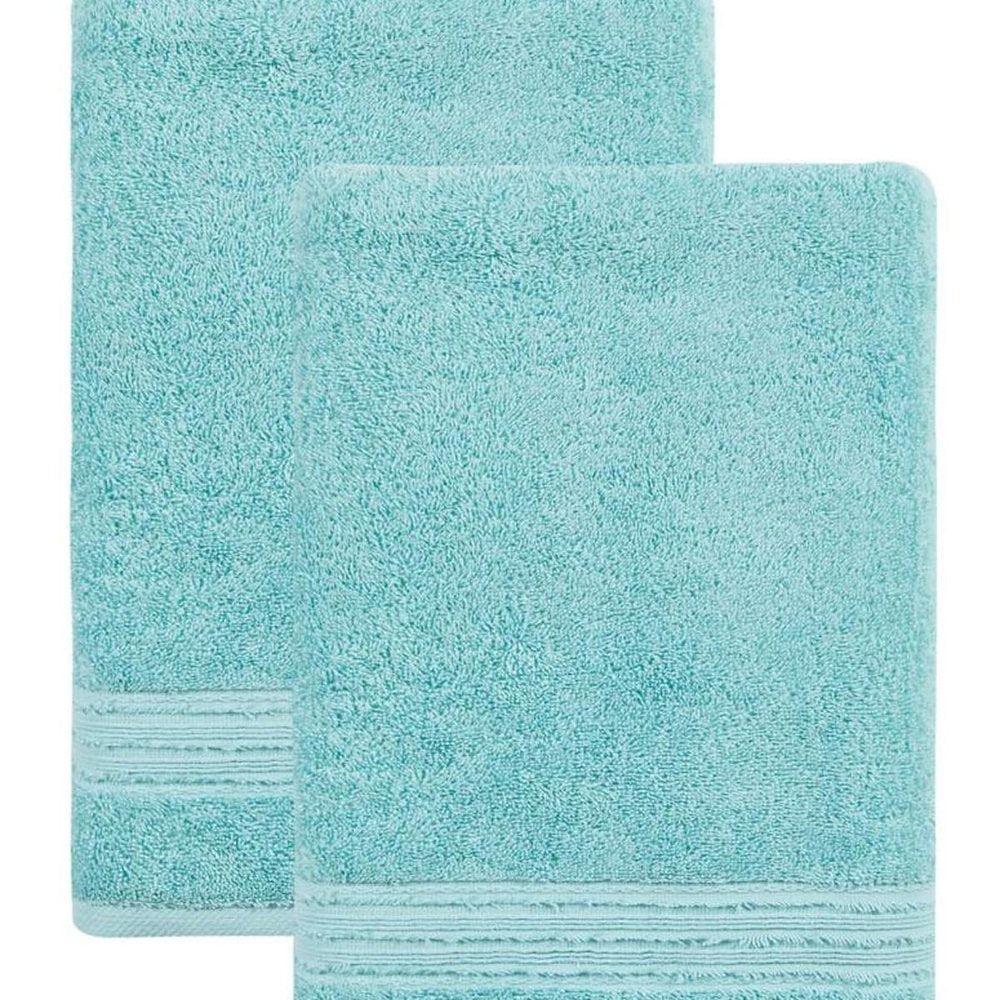 Set of Two Light Brown Turkish Cotton 27" X 54" Bath Towels
