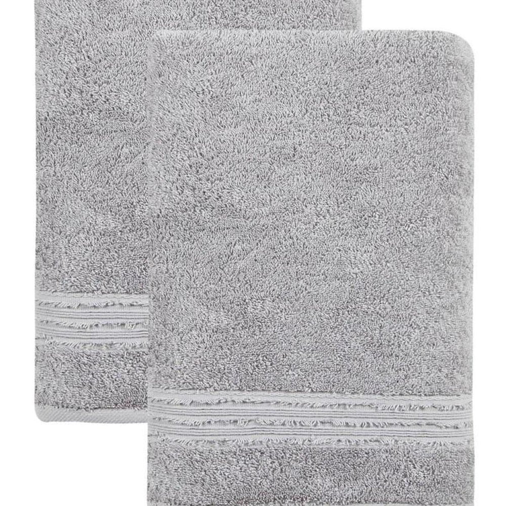 Set of Two Light Brown Turkish Cotton 27" X 54" Bath Towels