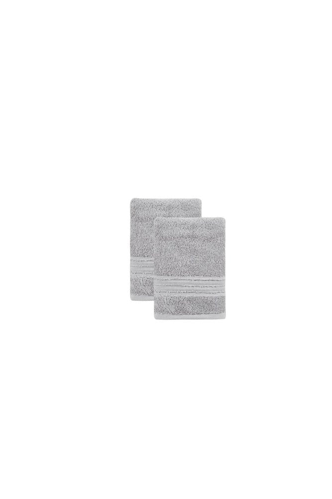Set of Two Light Brown Turkish Cotton 16" X 30" Hand Towels