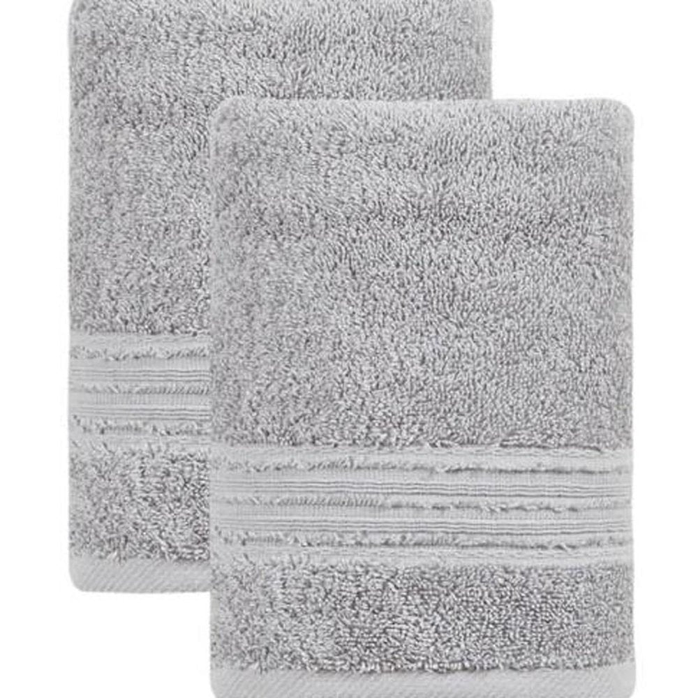Set of Two Light Brown Turkish Cotton 16" X 30" Hand Towels