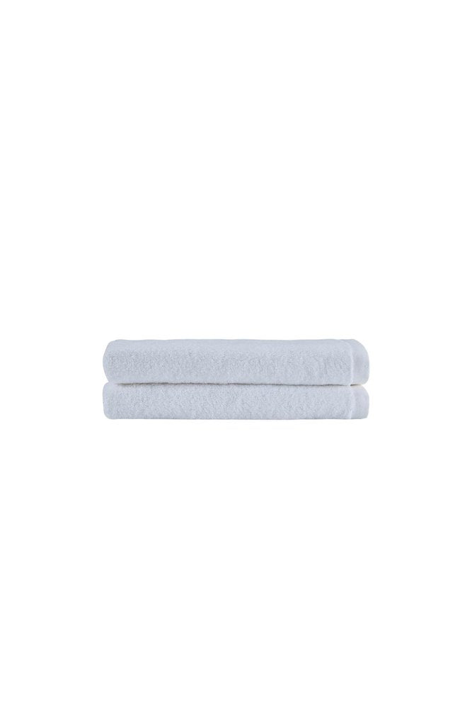 Set of Two White Turkish Cotton 27" X 54" Bath Towels
