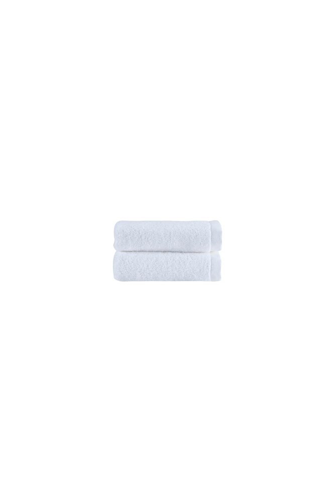 Set of Two White Turkish Cotton 16" X 30" Hand Towels