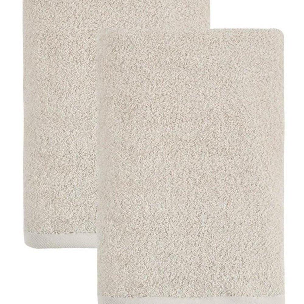 Set of Two White Turkish Cotton 27" X 54" Bath Towels