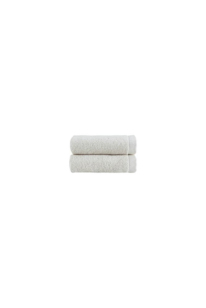 Set of Two White Turkish Cotton 16" X 30" Hand Towels