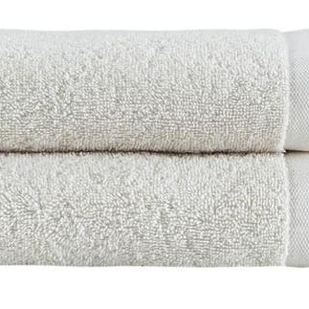 Set of Two White Turkish Cotton 16" X 30" Hand Towels