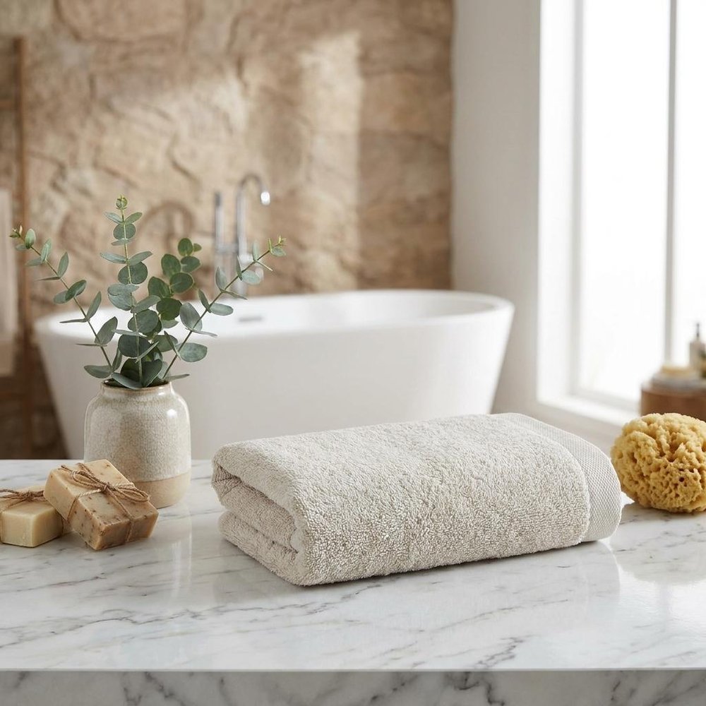 Set of Two White Turkish Cotton 16" X 30" Hand Towels