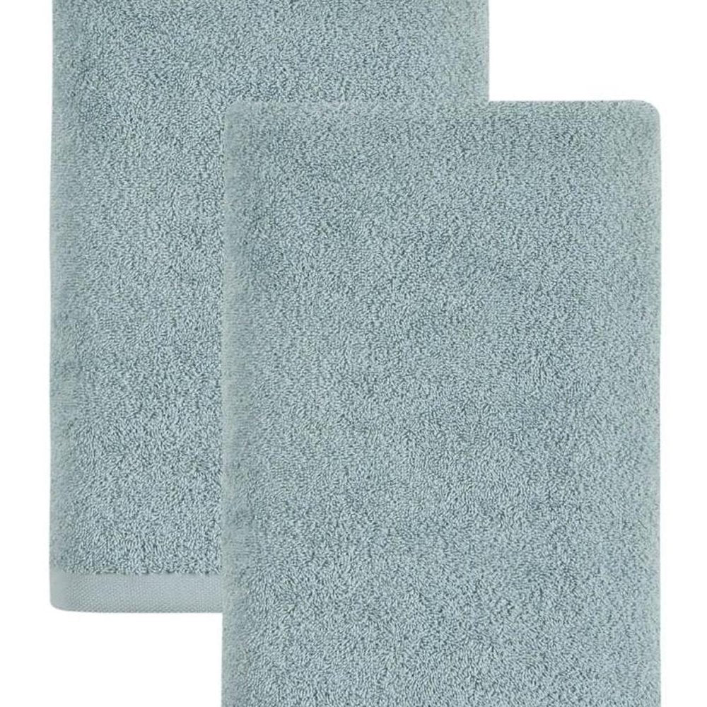 Set of Two White Turkish Cotton 27" X 54" Bath Towels