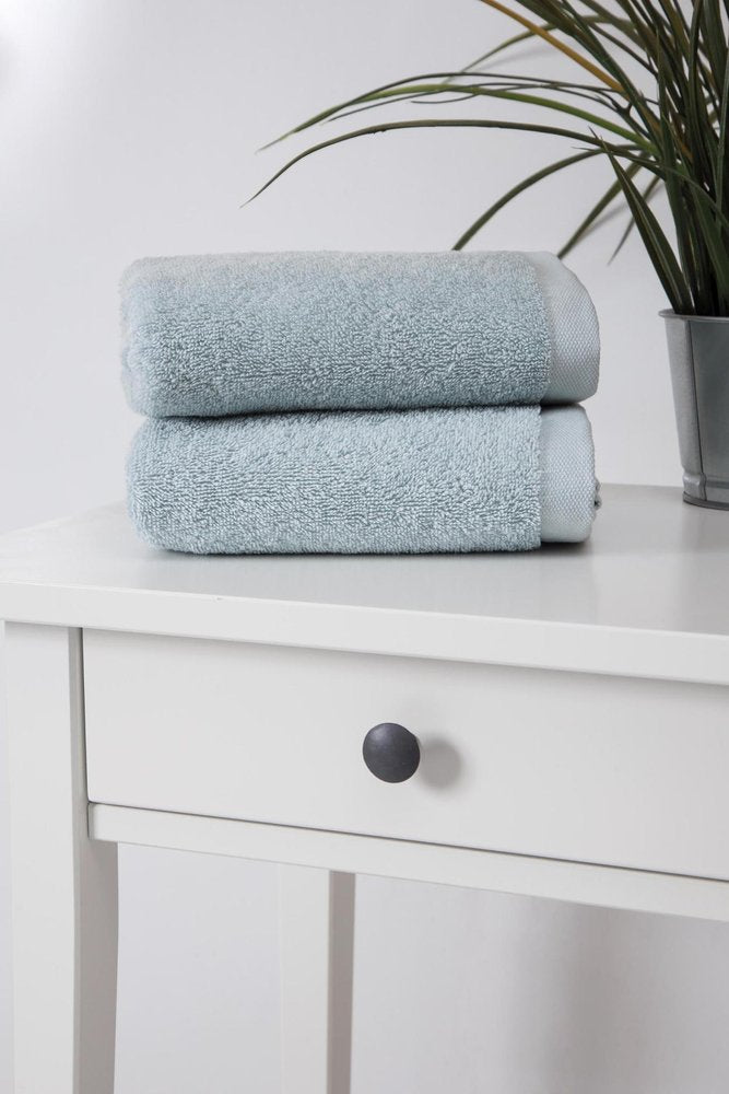 Set of Two White Turkish Cotton 16" X 30" Hand Towels
