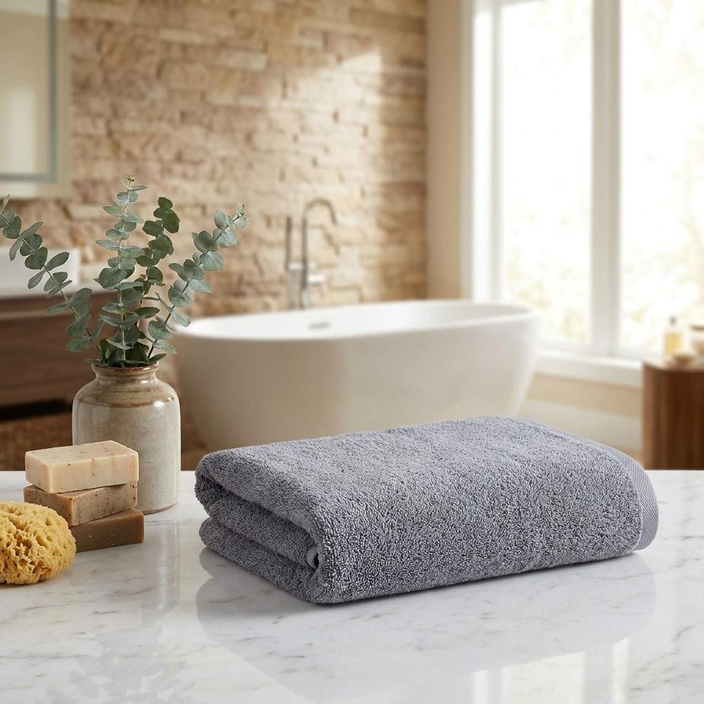 Set of Two White Turkish Cotton 16" X 30" Hand Towels