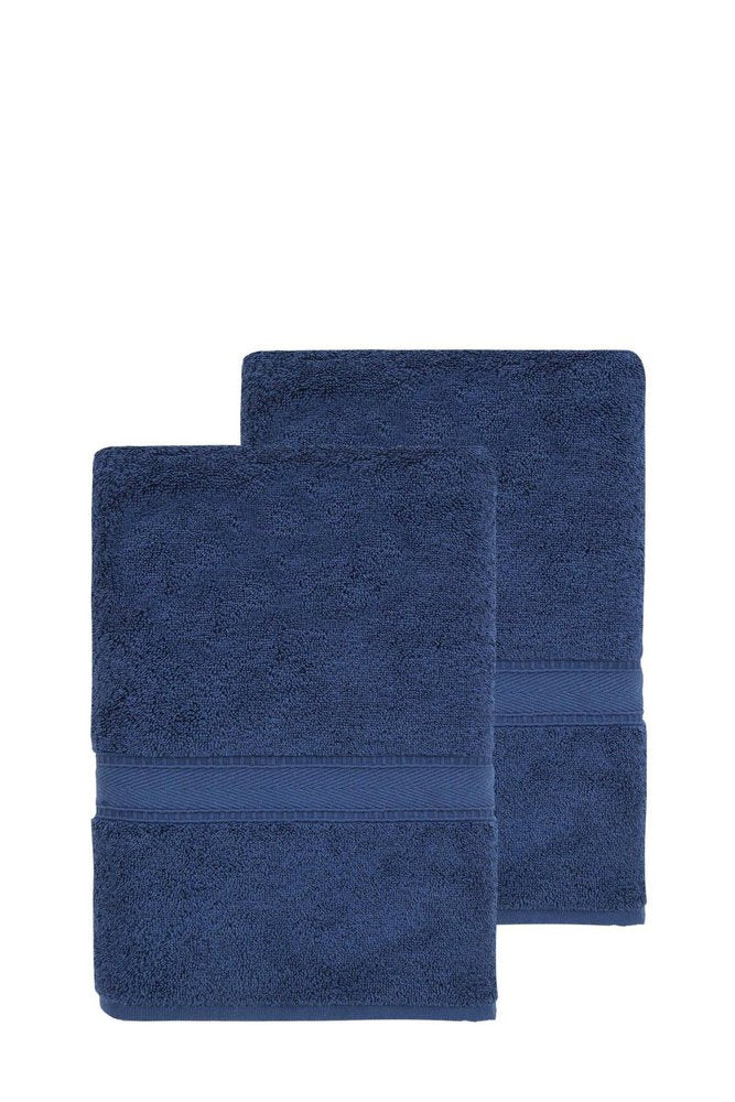 Set of Two White Turkish Cotton 27" X 54" Bath Towels