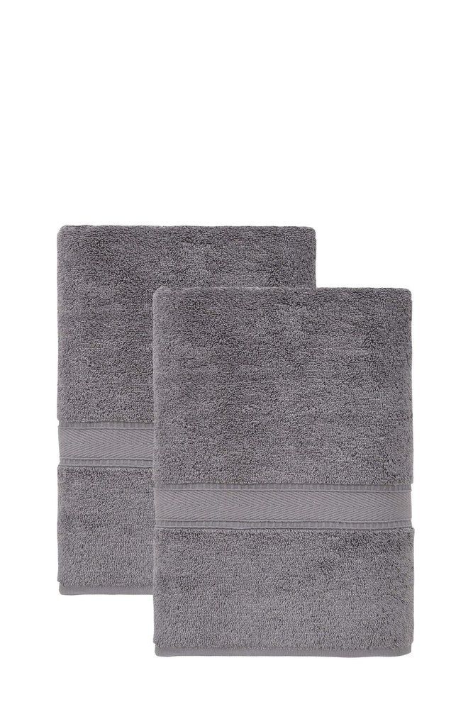 Set of Two White Turkish Cotton 27" X 54" Bath Towels