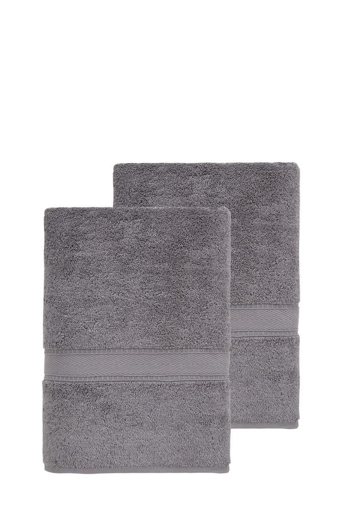 Set of Two White Turkish Cotton 27" X 54" Bath Towels