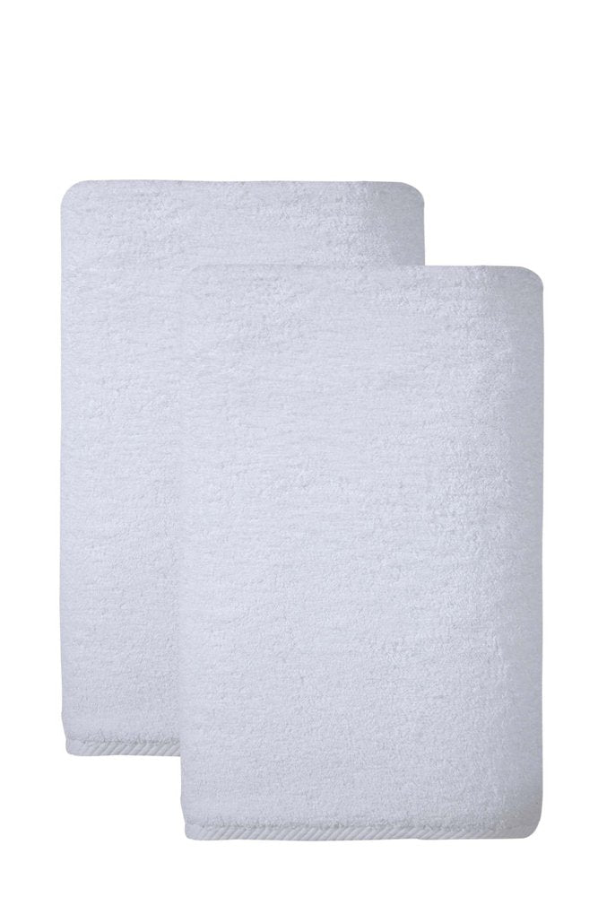 Set of Two White Turkish Cotton 40" X 70" Bath Sheet