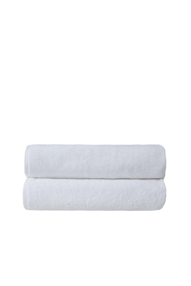 Set of Two White Turkish Cotton 40" X 70" Bath Sheet