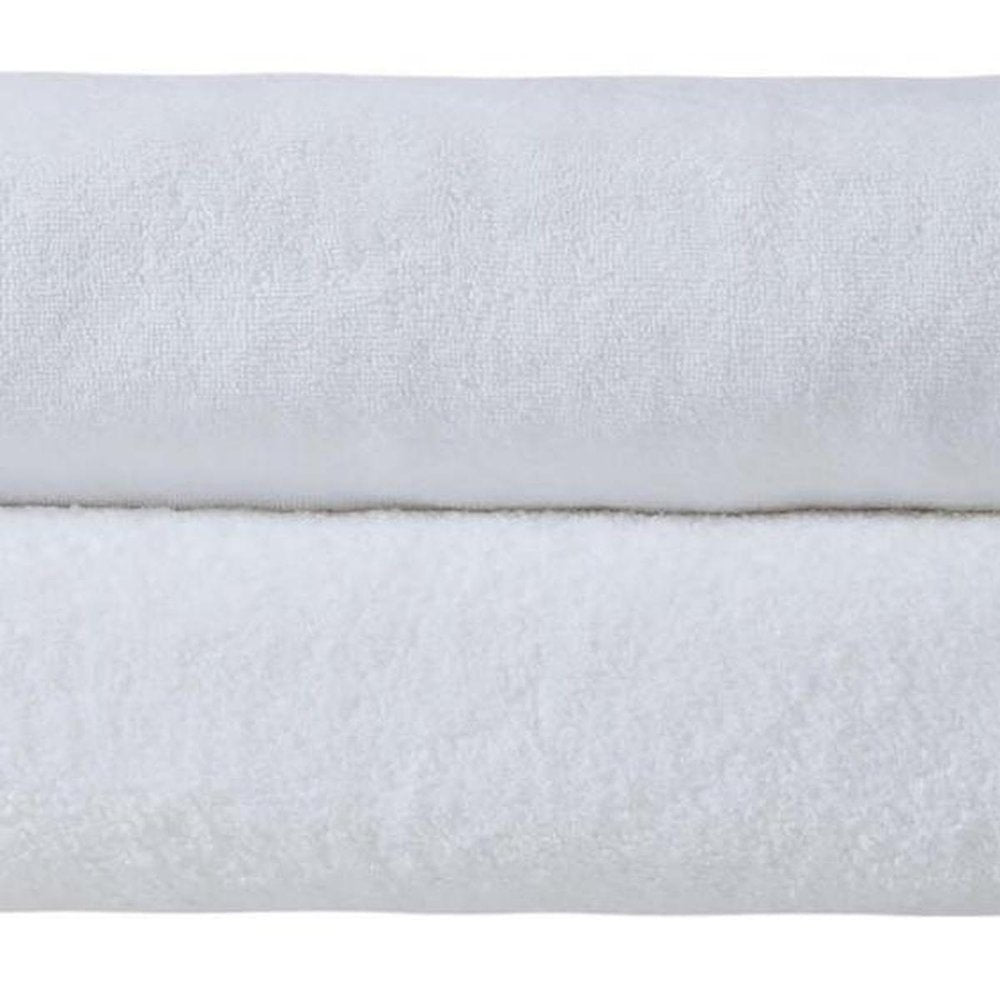 Set of Two White Turkish Cotton 40" X 70" Bath Sheet
