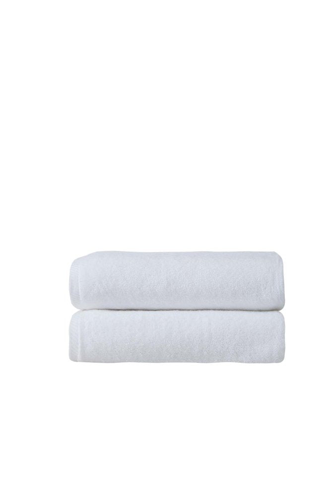 Set of Two White Turkish Cotton 27" X 54" Bath Towels