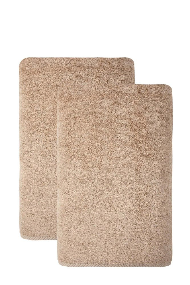 Set of Two White Turkish Cotton 40" X 70" Bath Sheet