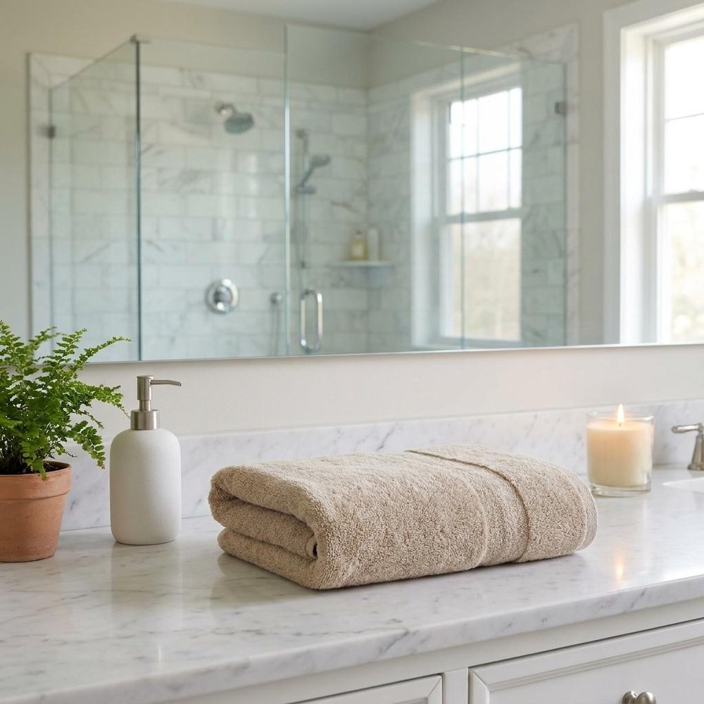 Set of Two White Turkish Cotton 40" X 70" Bath Sheet