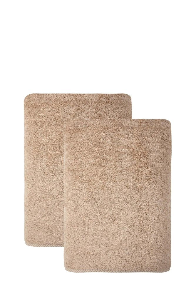 Set of Two White Turkish Cotton 27" X 54" Bath Towels