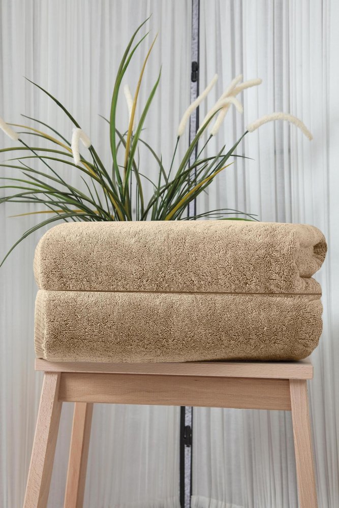 Set of Two White Turkish Cotton 27" X 54" Bath Towels