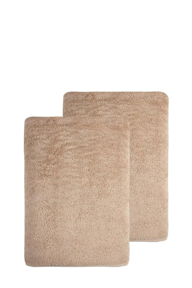 Set of Two White Turkish Cotton 27" X 54" Bath Towels