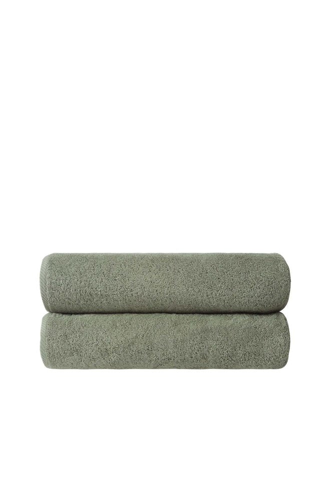 Set of Two White Turkish Cotton 40" X 70" Bath Sheet