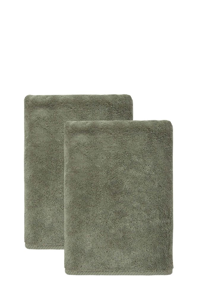 Set of Two White Turkish Cotton 27" X 54" Bath Towels